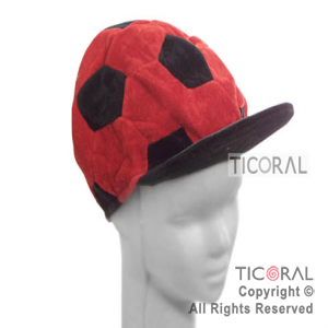 SOMBRERO VISERA PELOTA FUTBOL ROJO Y NEGRO HS5376-2 x 1